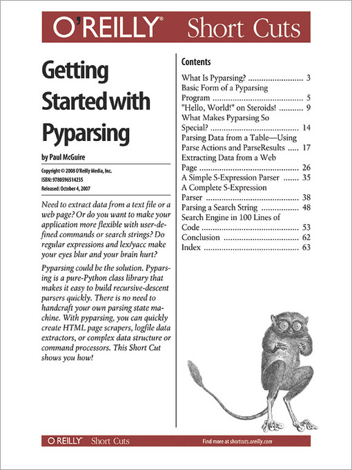 Title details for Getting Started with Pyparsing by Paul McGuire - Wait list
